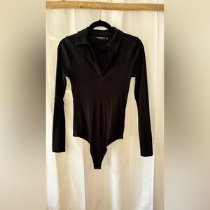 Black Ribbed Abercrombie Bodysuit Size Medium